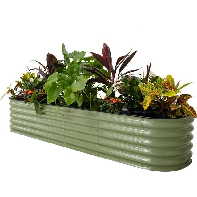 17" Tall 9 In 1 Modular Metal Outdoor Raised Garden Bed