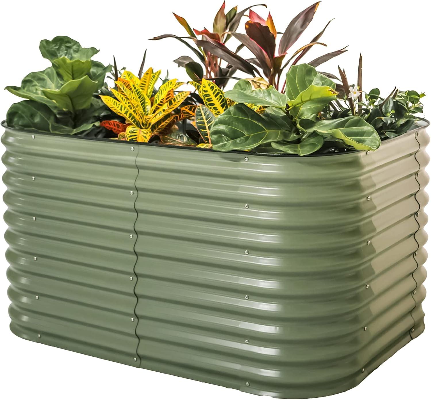 32" Tall 6 In 1 Modular Metal Outdoor Raised Garden Bed