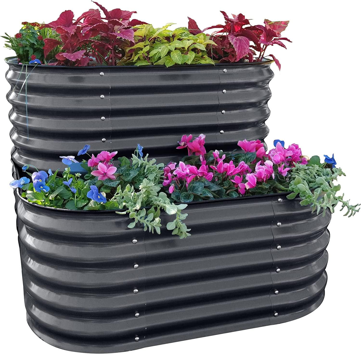 Cascading Metal Outdoor Raised Garden Bed