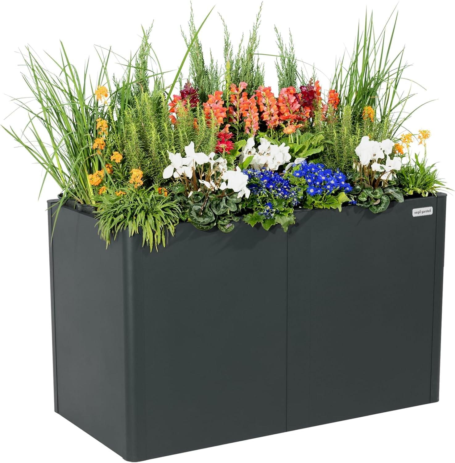 Vego Garden Modern 32" Tall Metal Outdoor Long Planter Box
