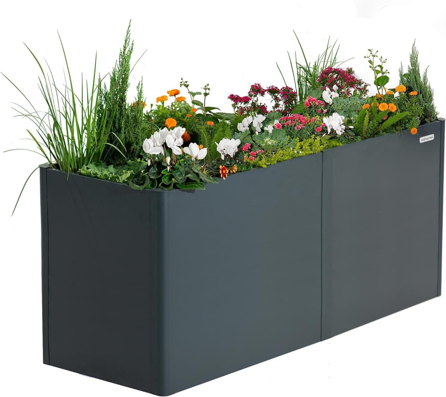 Vego Garden Modern 32" Tall Metal Outdoor Long Planter Box