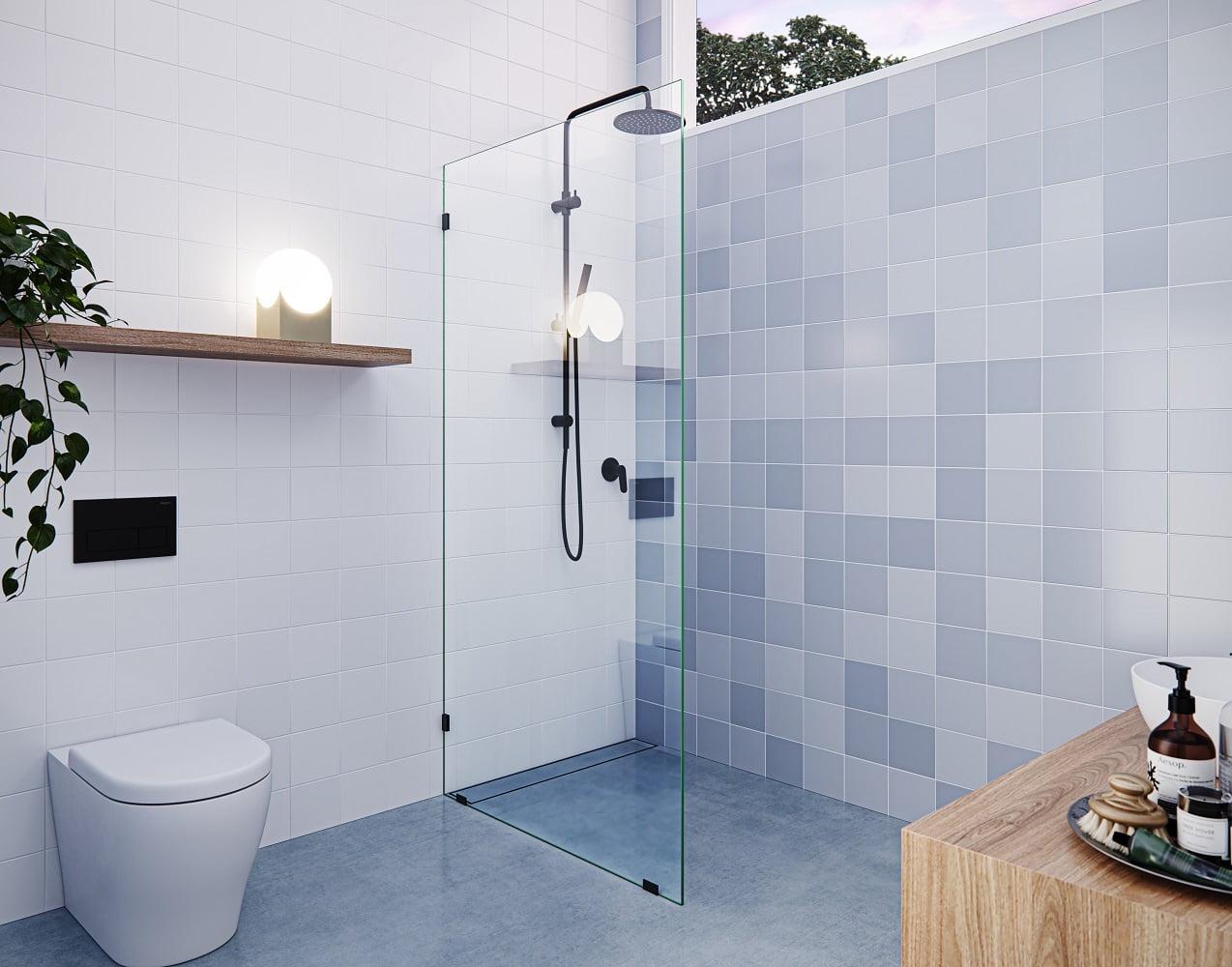 Vela 34 in. x 78 in. Fully Frameless Single Fixed Shower Panel