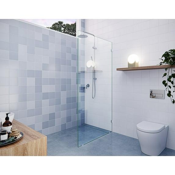 Vela 35 in. x 78 in. Fully Frameless Single Fixed Shower Panel