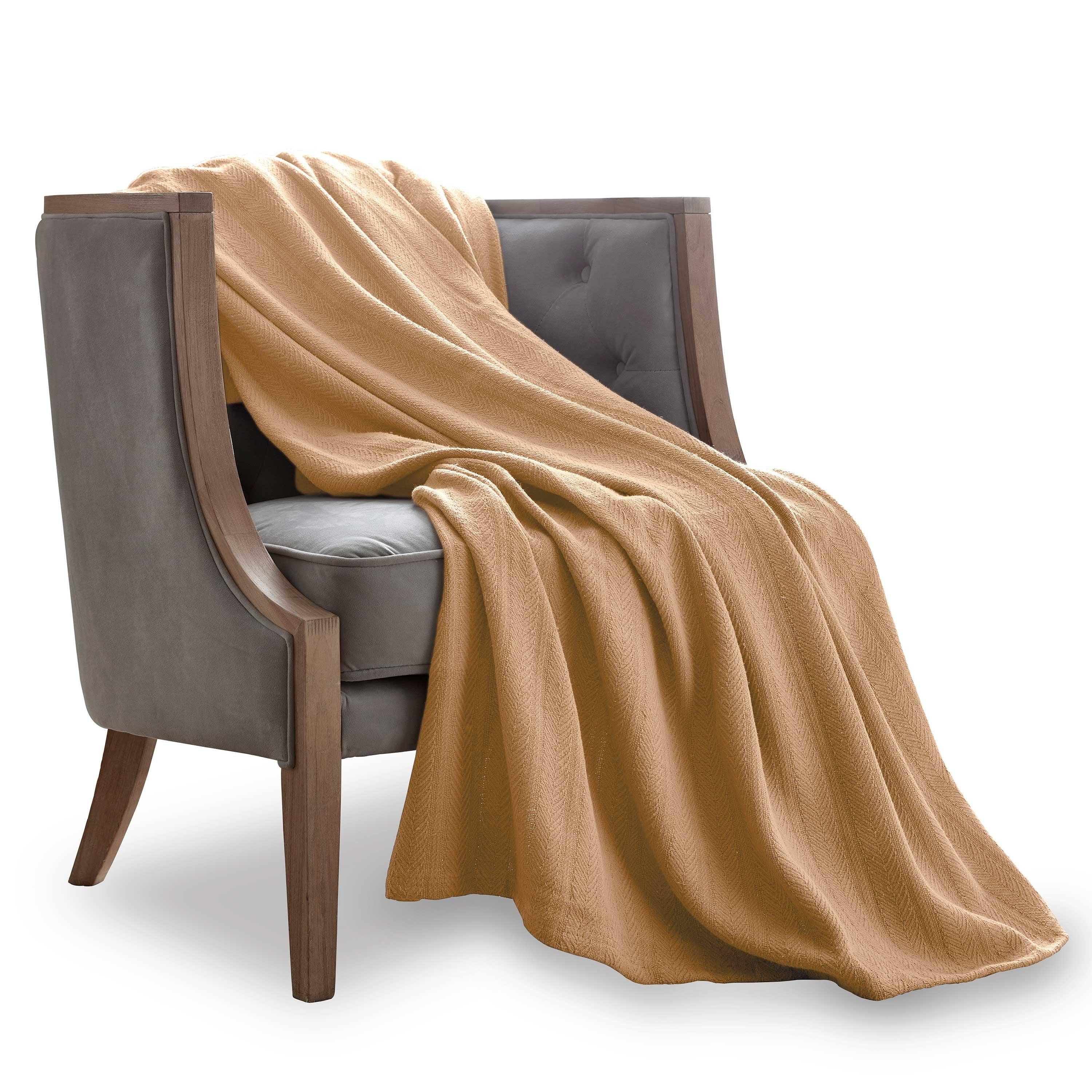 Vellux Vellux 100% Cotton Blanket - Soft, Breathable, Cozy & Lightweight Thermal Blanket  All-Season Blanket Perfect for Layering Bed, Couch & Sofa - Hotel Quality