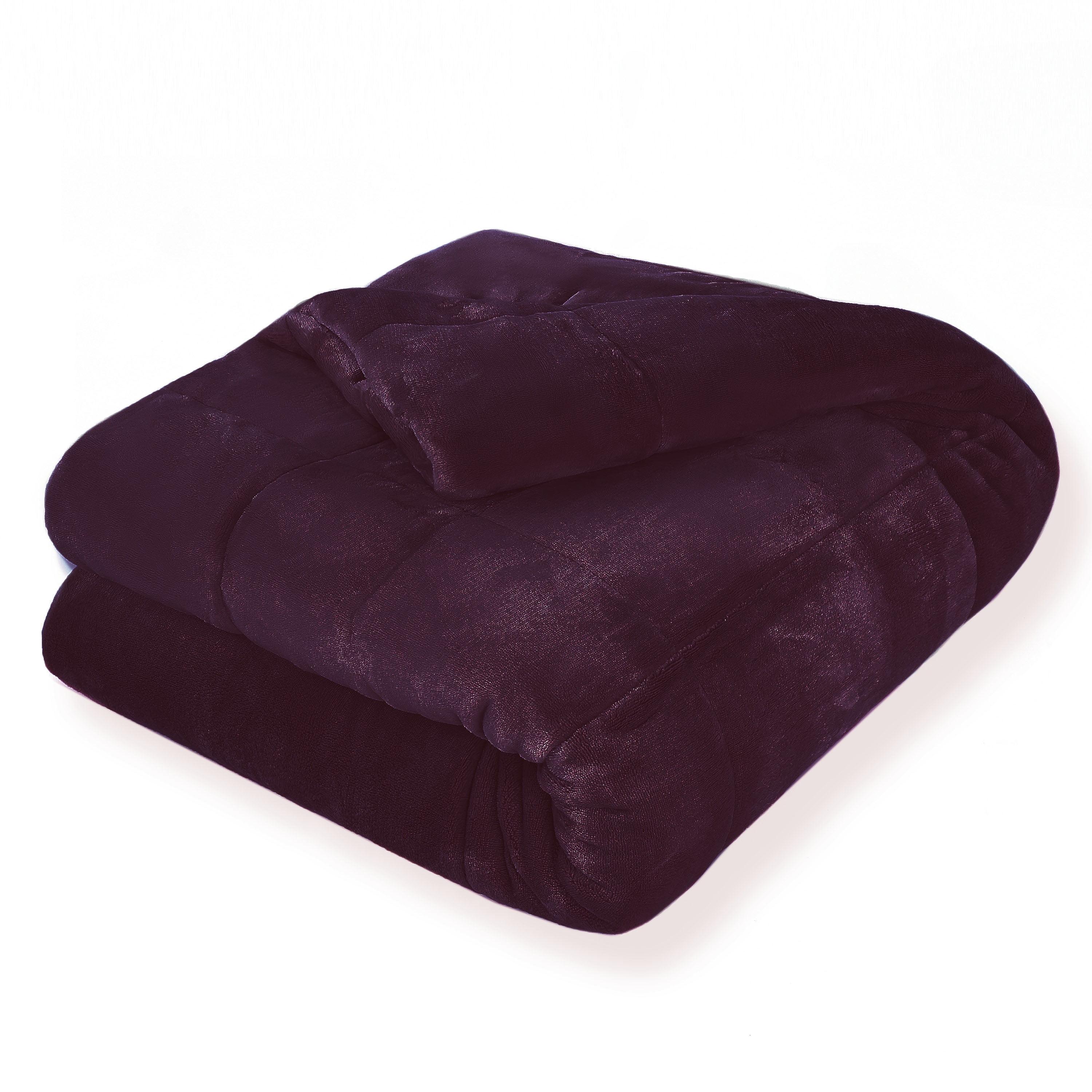 Plum King Plush Lux Fleece Wool Reversible Blanket