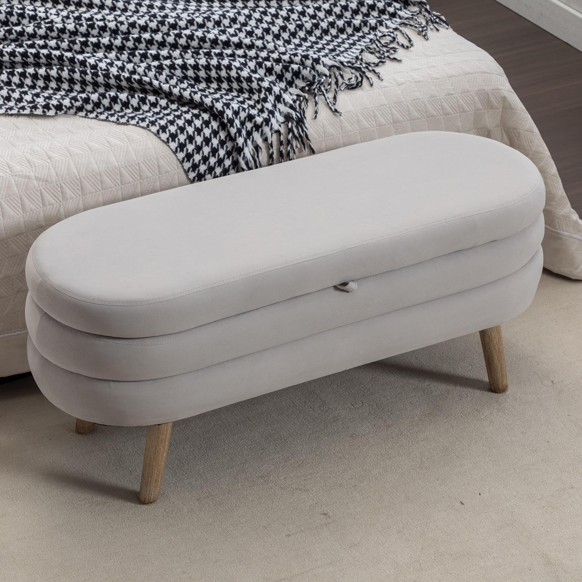 Storage Bench Bedroom Bench With Wood Legs For Living Room Bedroom Indoor