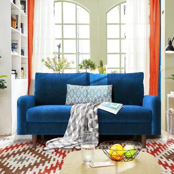 Everly Quinn Hasaam 56.3" Wide Velvet Round Arms Small Apartment Loveseat