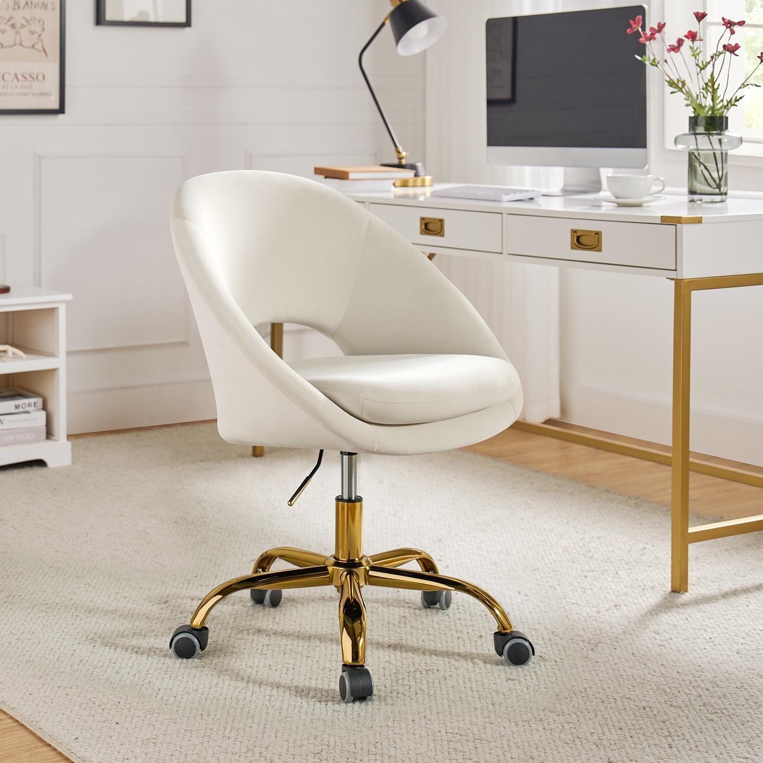 Louise Velvet Modern Task Chair with Ergonomic Design