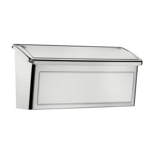Venice Stainless Steel Wall-Mounted Silver Mailbox, 7.13 x 14.65 x 4.13 in.