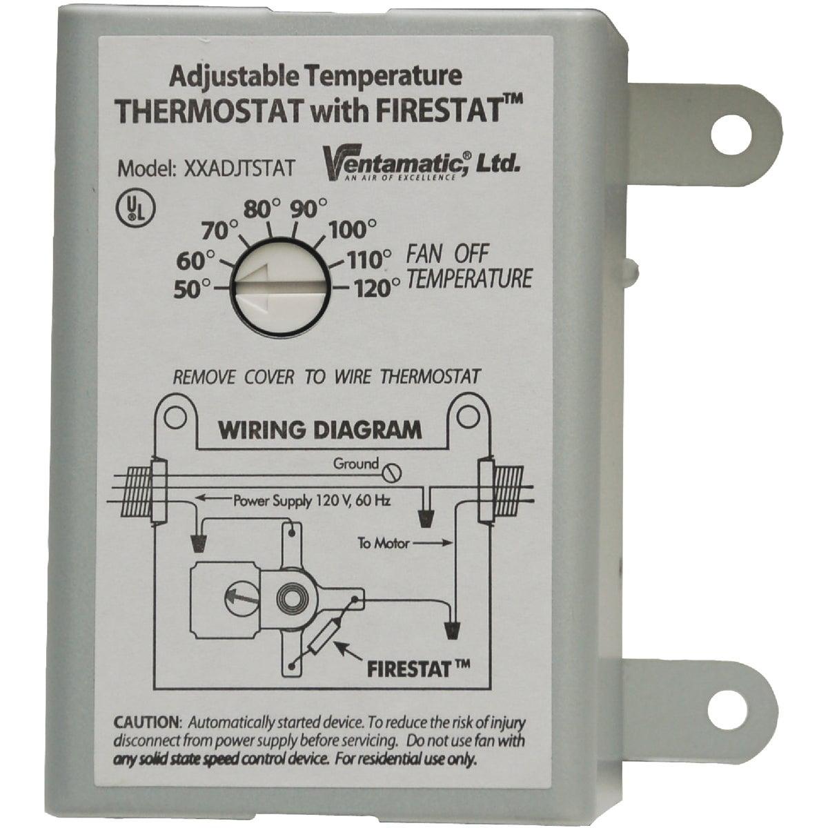 White Programmable Digital Thermostat with Firestat for Single-Stage Heating & Cooling