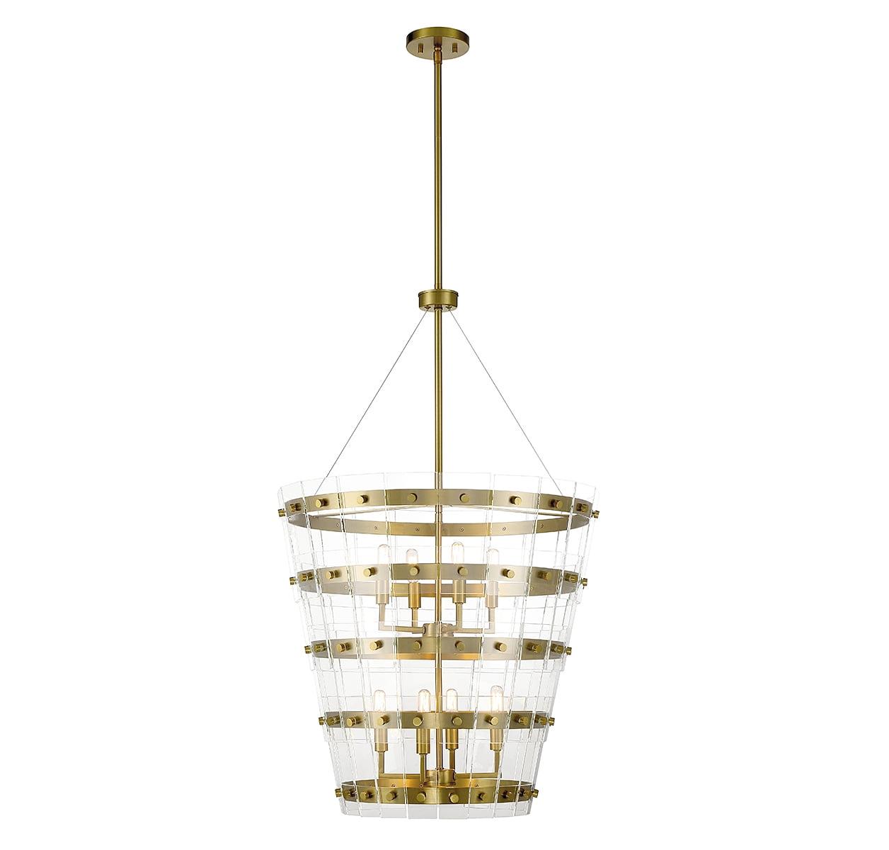 Ventari 8-Light Clear Glass and Warm Brass Pendant