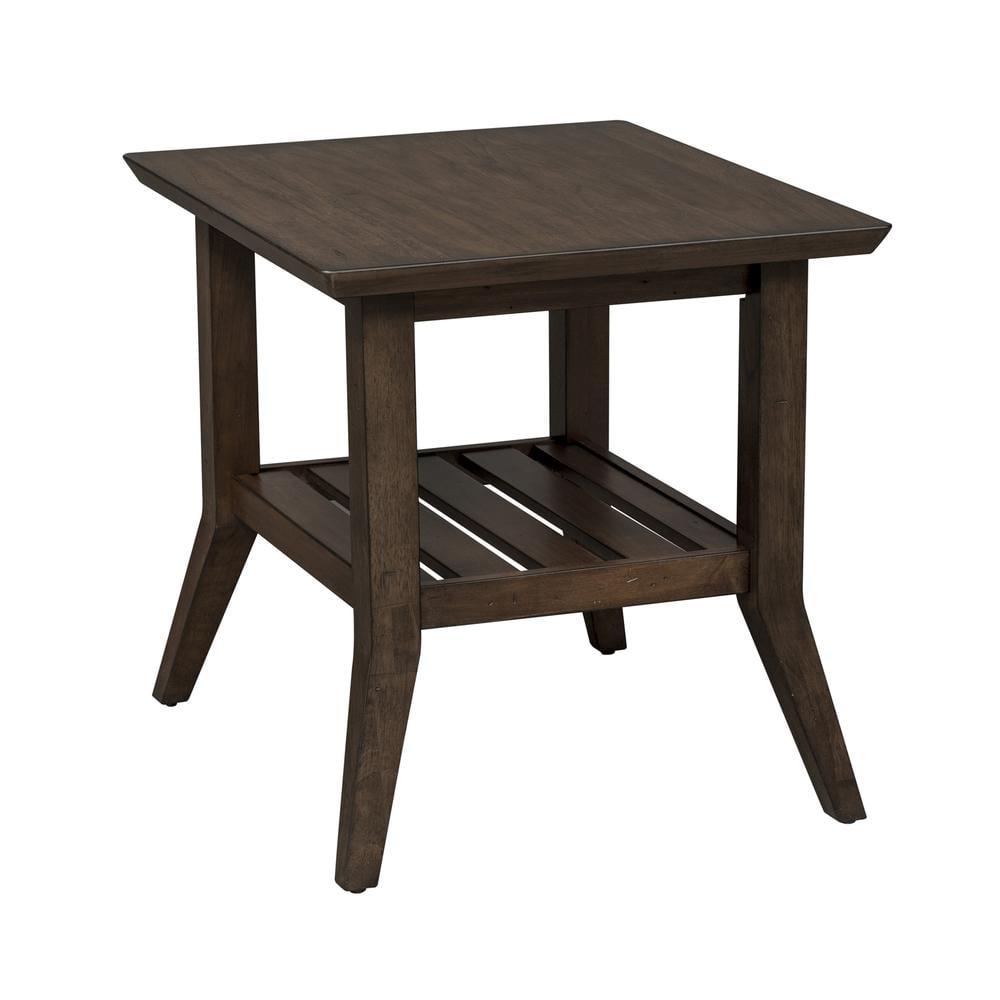 Ventura Dark Brown Wood Rectangular End Table