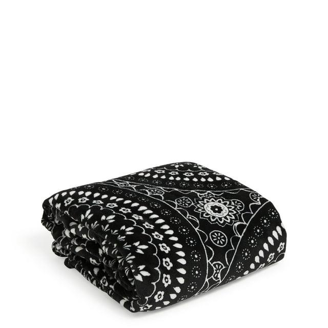 Vera Bradley Medallón de Pañuelo Negro con Manta de Felpa Polar para Mujer