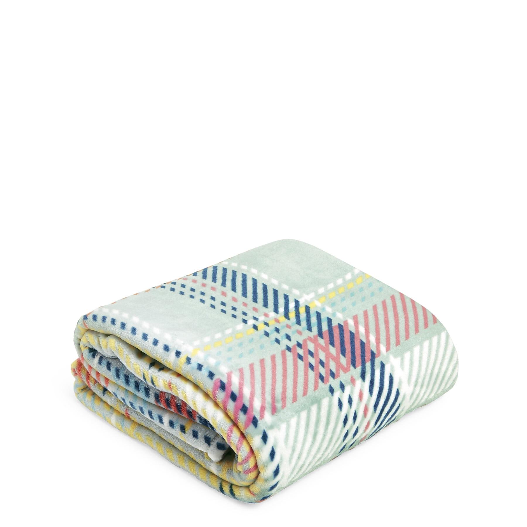 Pastel Plaid Fleece Plush Throw Blanket 80 x 50