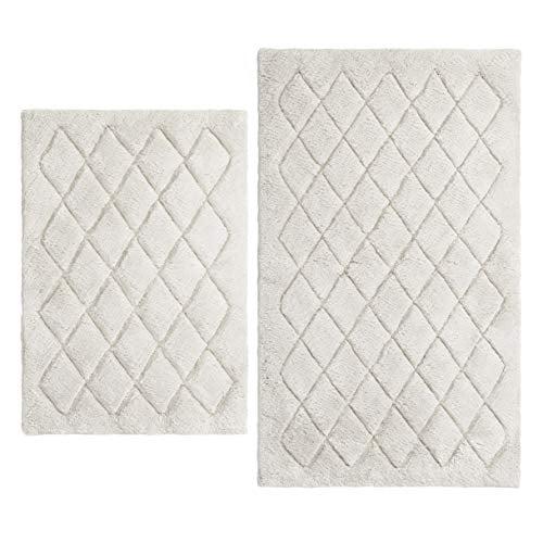 Marquis Diamond Rectangle Cotton Blend Geometric piece Bath Rug Set