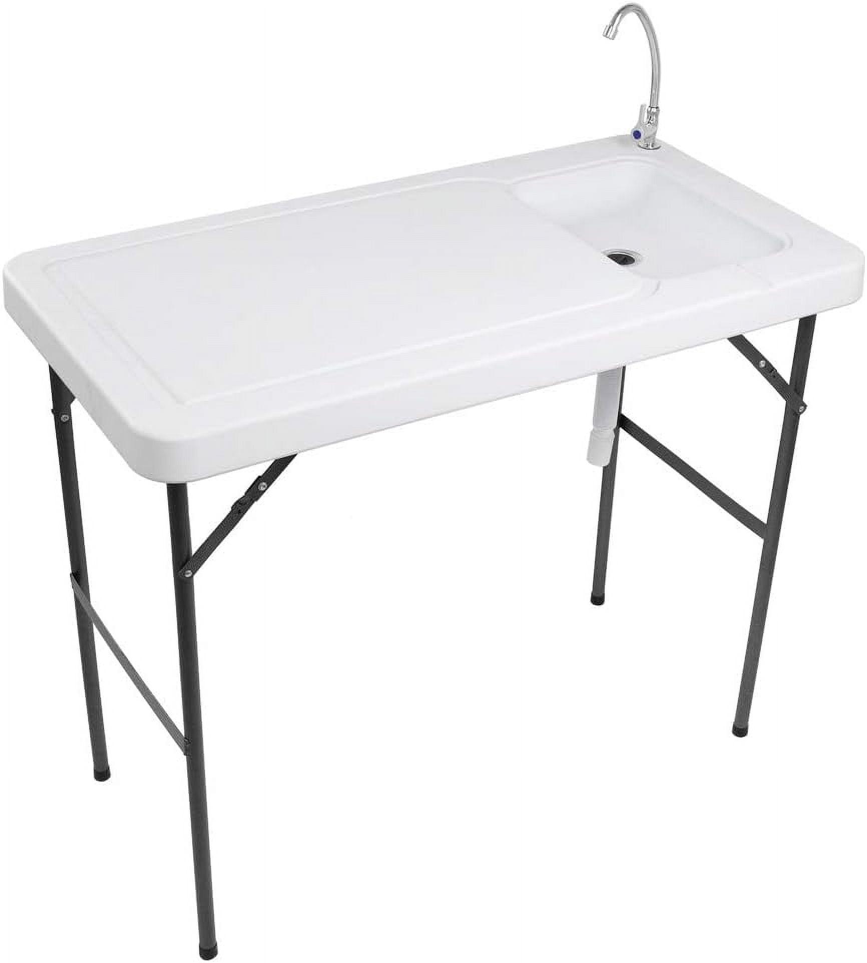 Portable Aluminum Folding Fish Cleaning Table with Sink