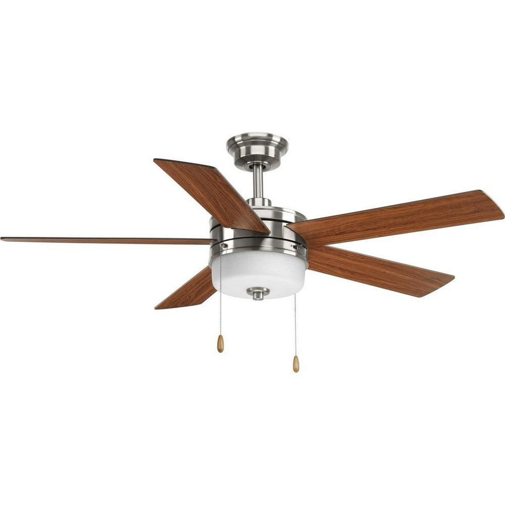 Verada 52" Nickel Ceiling Fan with LED Light and Reversible Blades