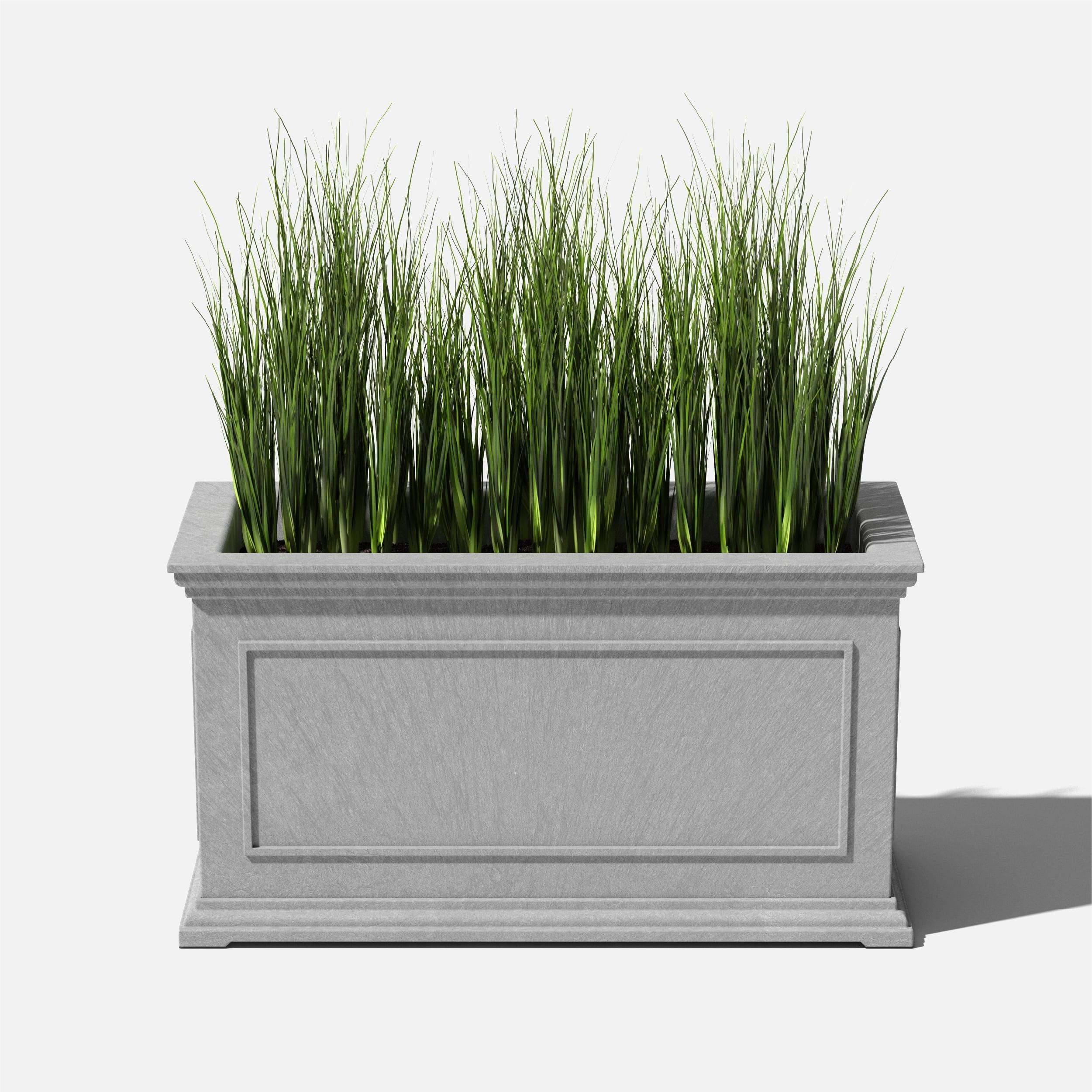 Brixton Estate 32" Polypropylene Gray Outdoor Planter