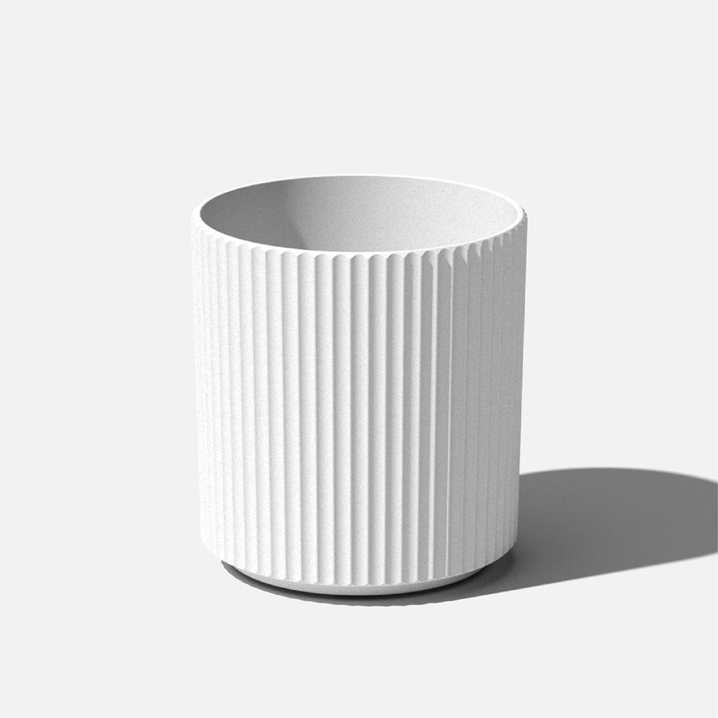 Roman Fluted Edge 16" White Round Planter for Indoor & Outdoor