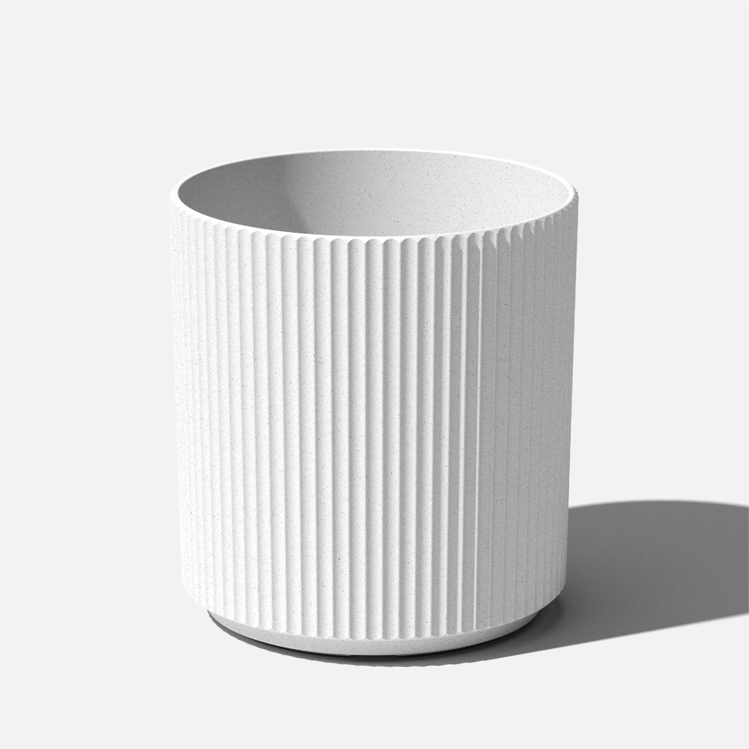 Roman-Inspired Demi 20" White Fluted Planter for Indoor/Outdoor Use