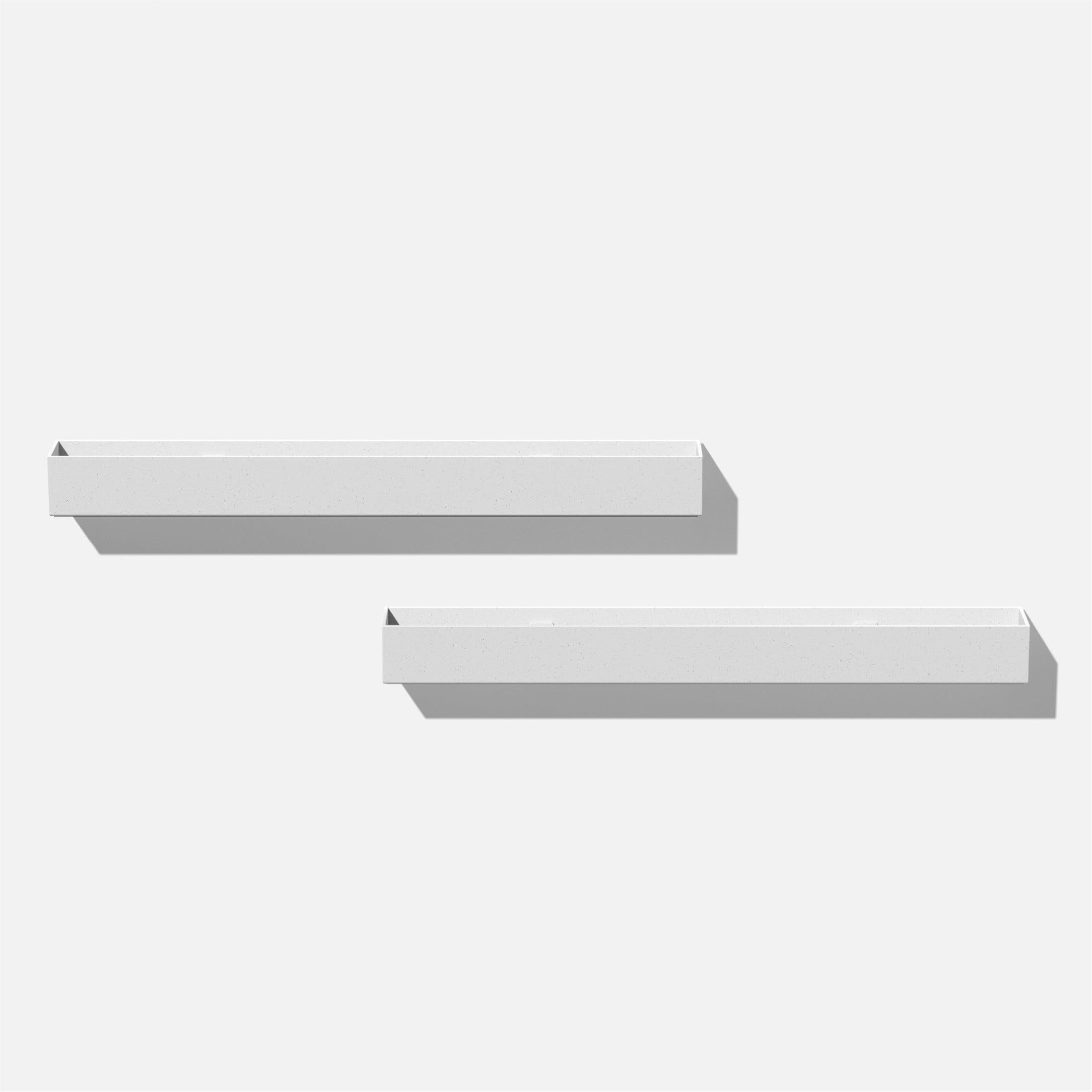Veadek Geo Series Trough Hanging 32" Planter - 2-Pack White