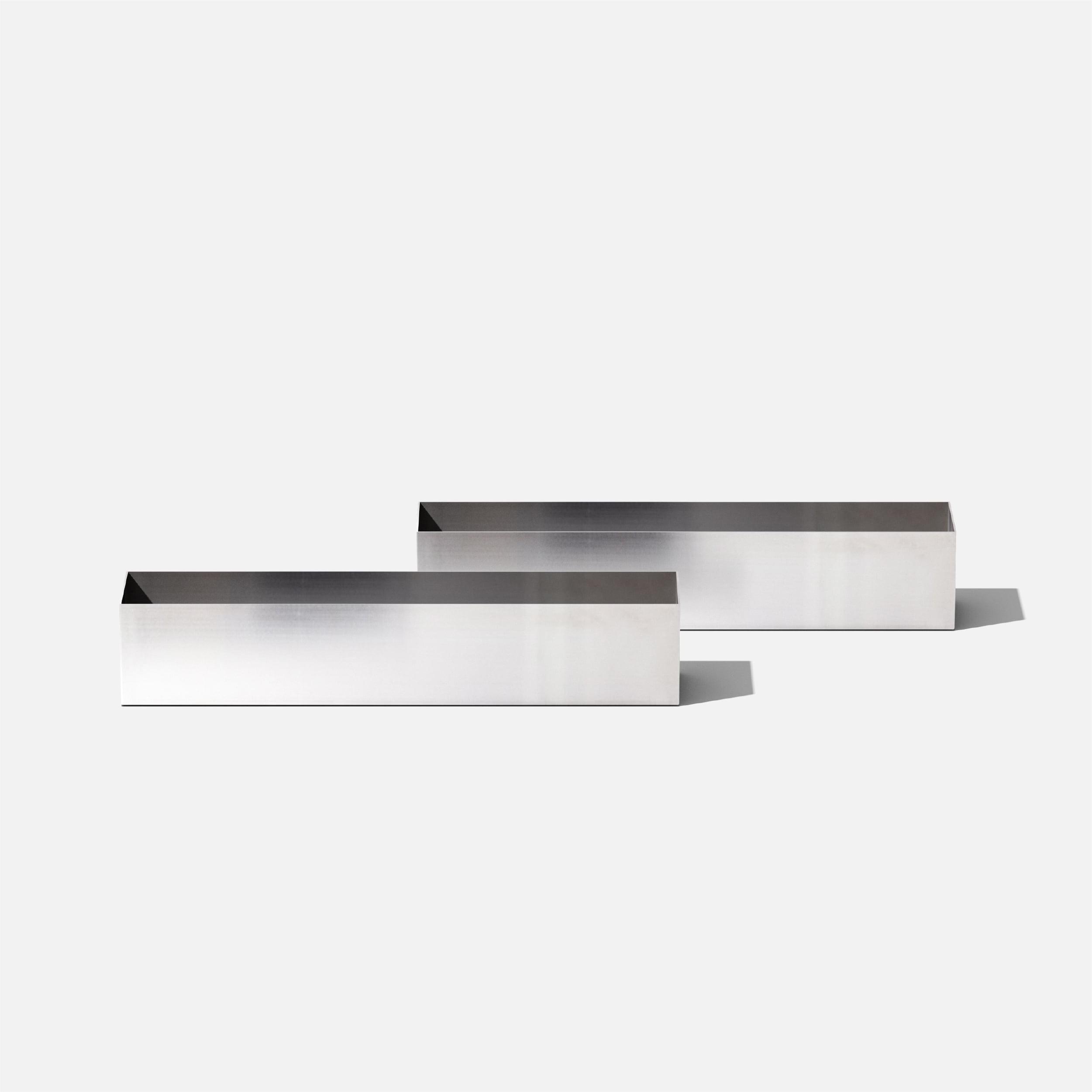 Geo Series Sleek Modern Metallic Outdoor Planter Box