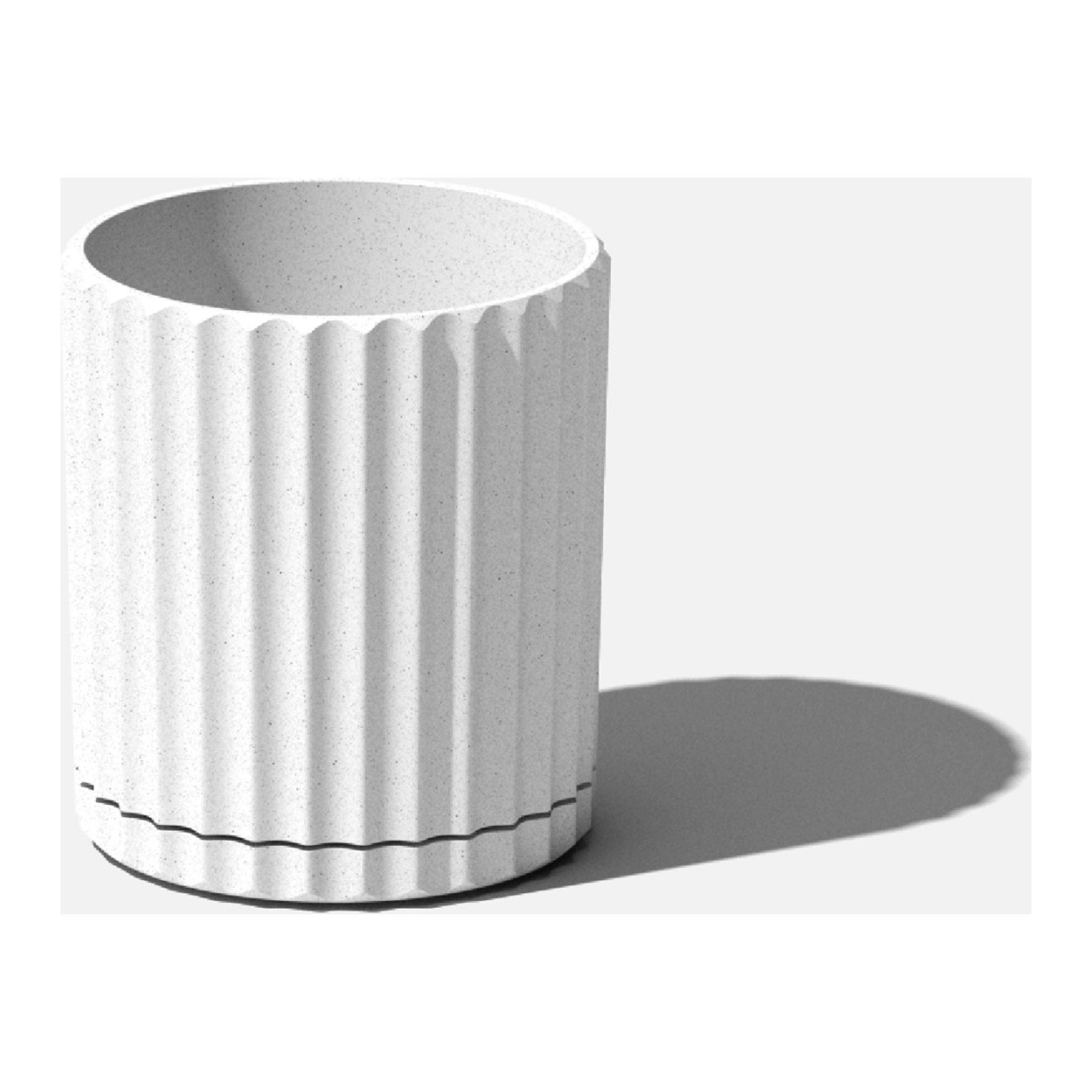 Veradek Mason Series Demi 6" Plastic-Stone Planter - White