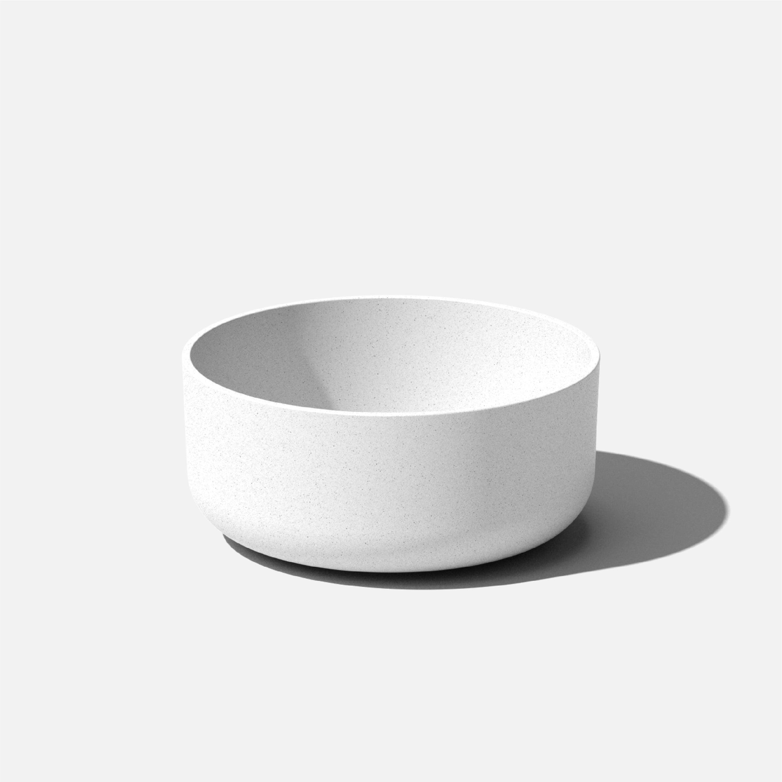 Kona Modern White 14" Plastic-Stone Indoor/Outdoor Bowl Planter