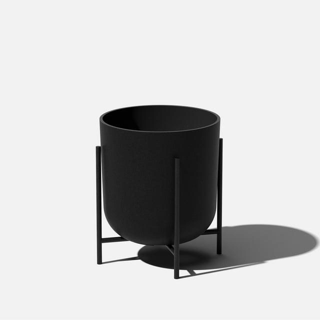 Veradek Mason Series Raised Kona 15" Plastic-Stone Planter with Stand - (Black/1 Pack)
