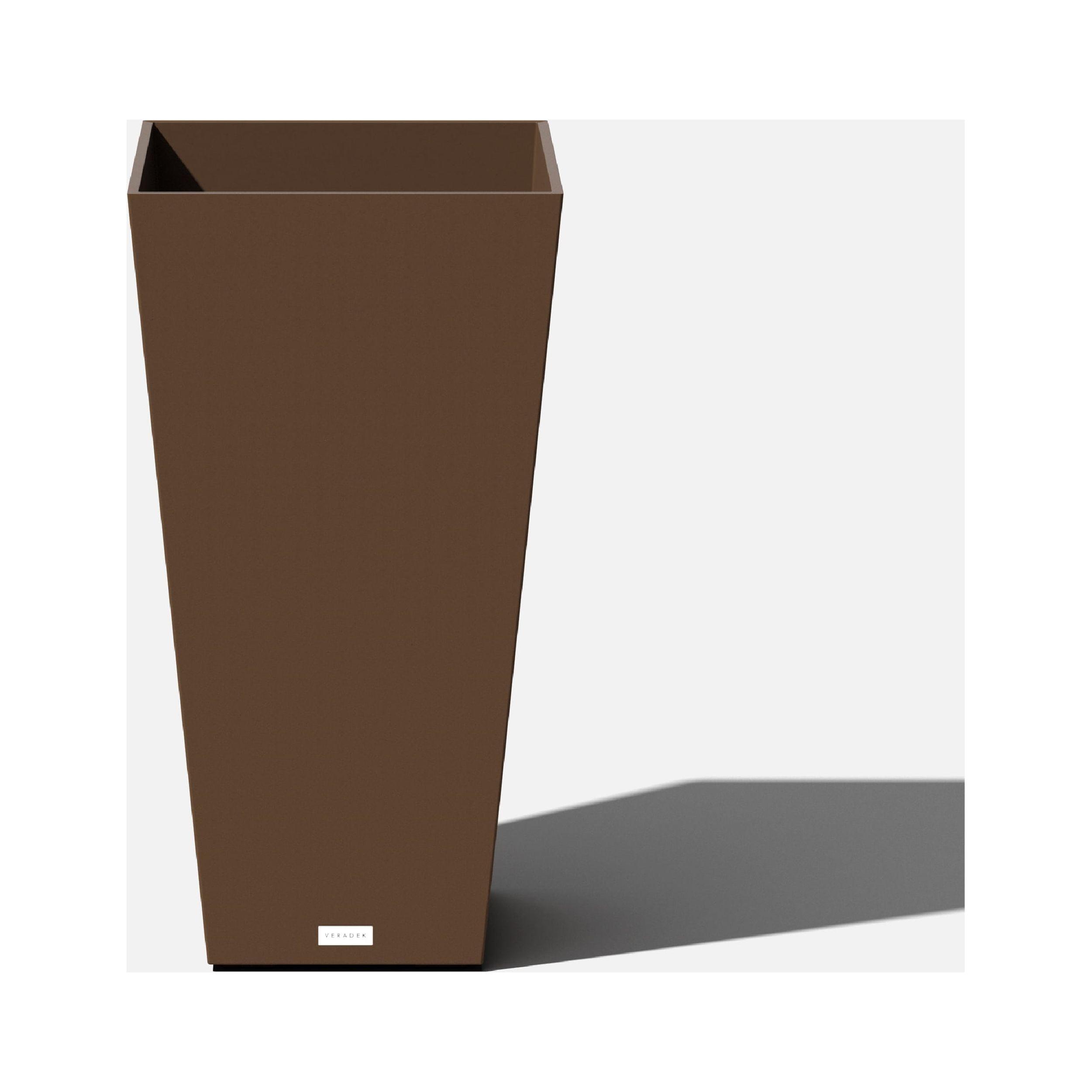 Espresso Square Tall Planter - 30" Modern Outdoor/Indoor Design