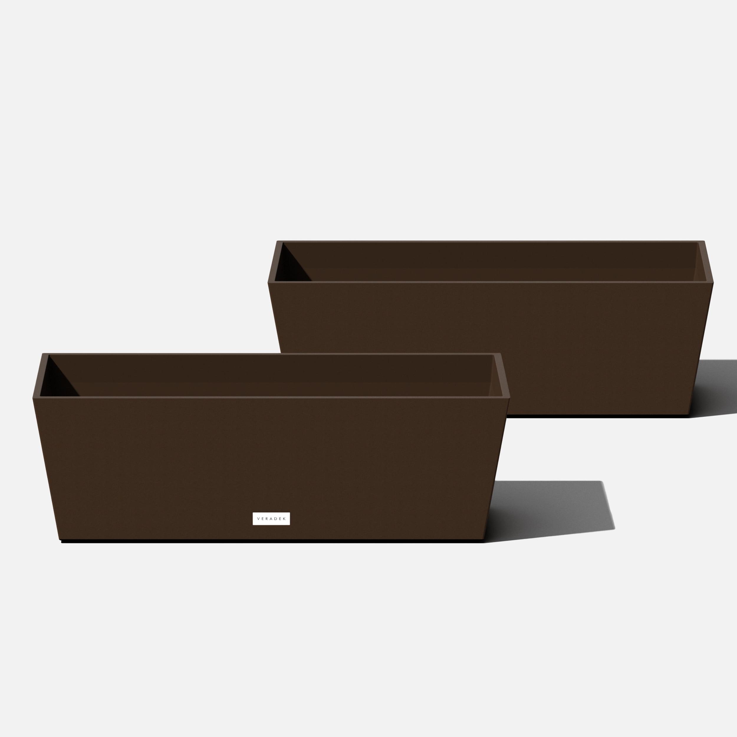 Espresso Modern Recycled Plastic 25.5" Window Box Planter Set