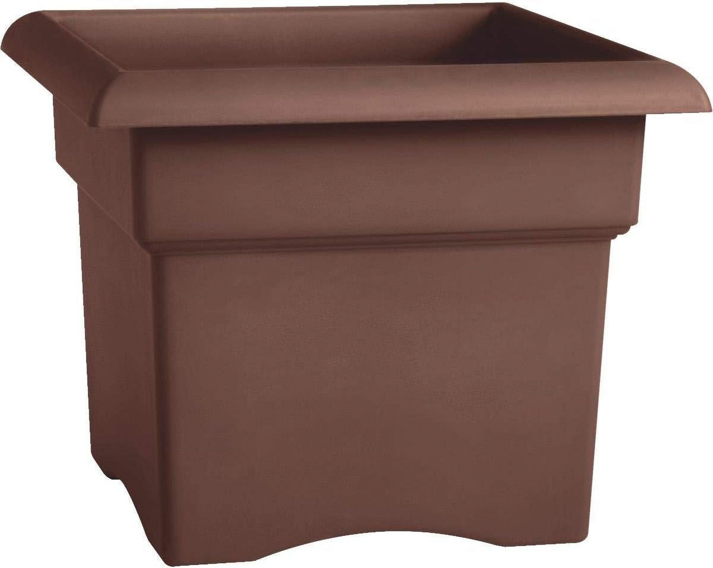 Chocolate Brown 18" Square Deck Box Planter