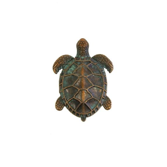 Verdigris Copper Sea Turtle Cabinet Door Dresser Drawer Pull Knob Kitchen Bathroom Nautical Hardware Ocean Decor