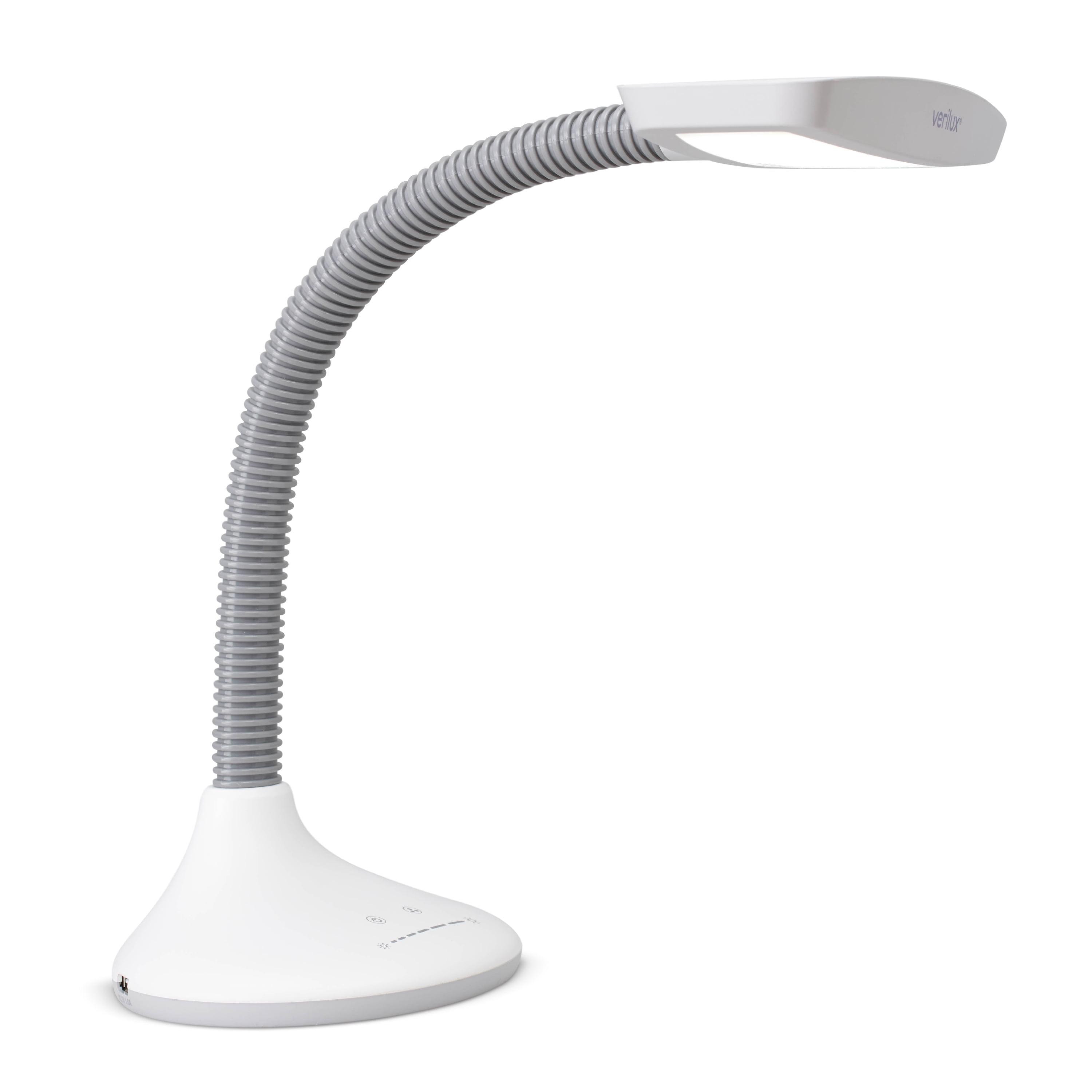 Smart Light Full Spectrum LED Desk Lamp with Adjustable Brightness (Includes LED Light Bulb) White - Verilux