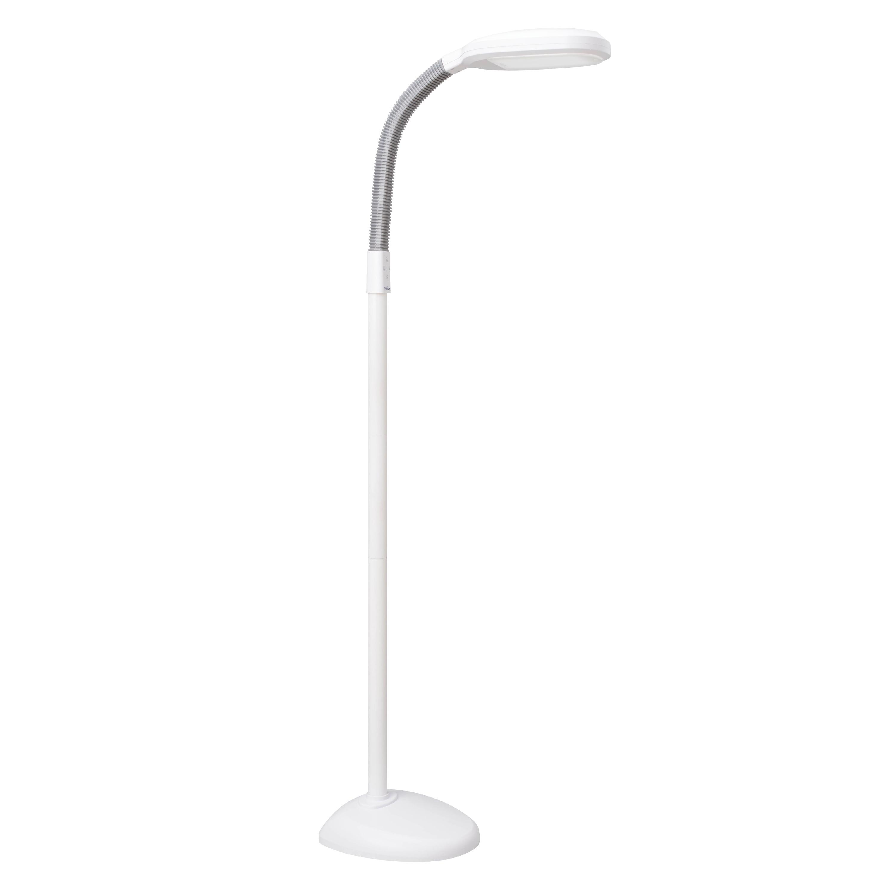 ArcFlex 20" Adjustable White LED Floor Lamp with Touch Control