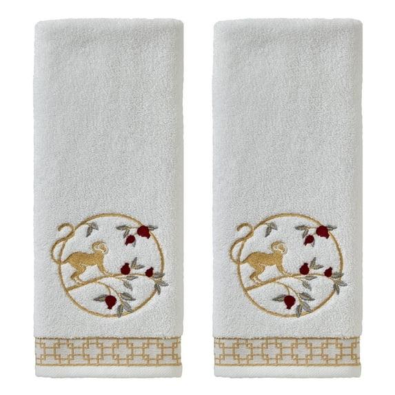 2pc Vern Yip Zodiac Monkey Hand Towel Set White - SKL Home