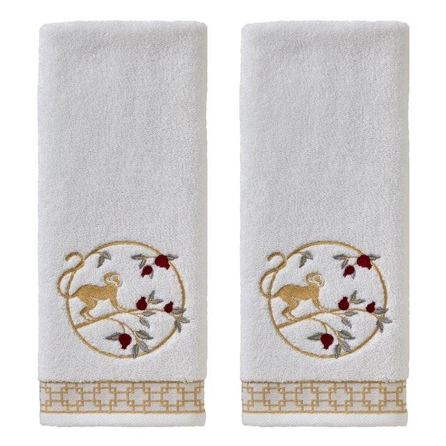 2pc Vern Yip Zodiac Monkey Hand Towel Set White - SKL Home