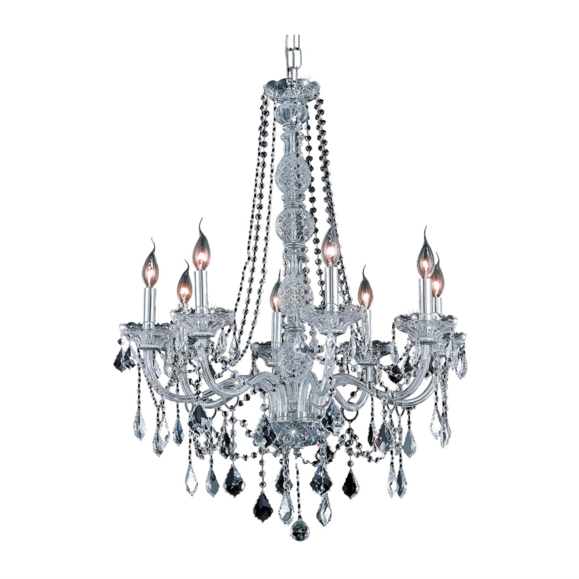 Verona 8-Light Chrome Chandelier with Clear Crystal Trim