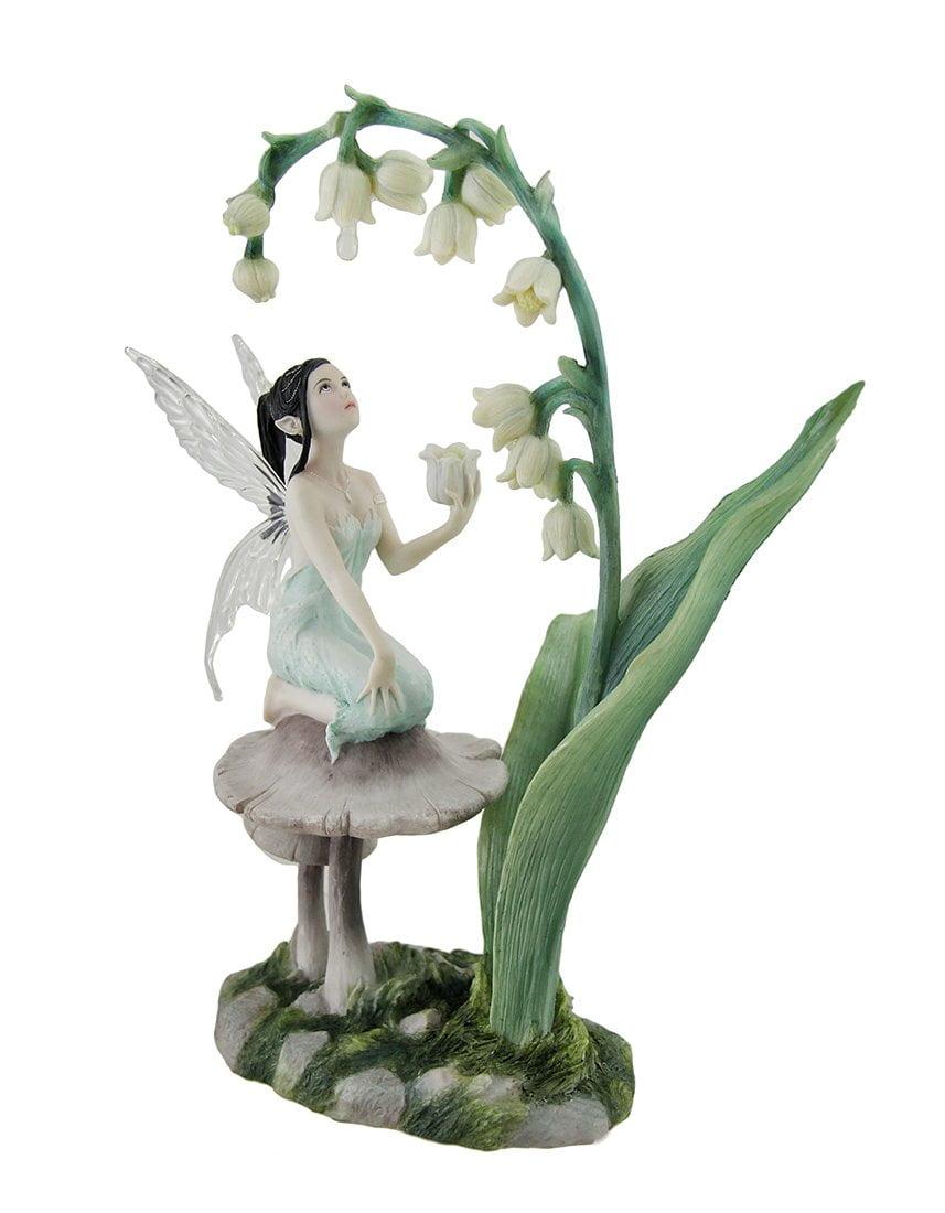 Hand-Painted Spring Fairy with Lily of the Valley Resin Statue