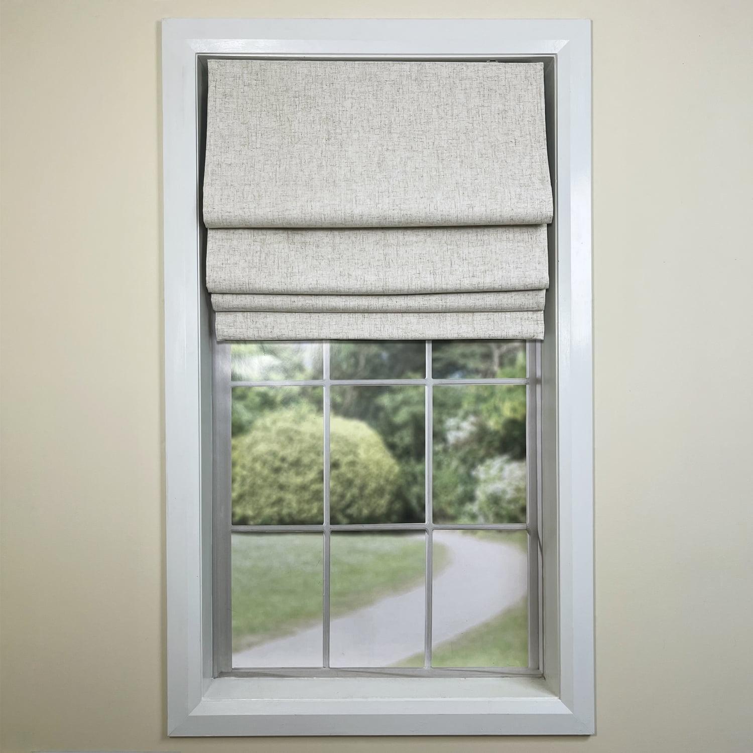 Augustus Cordless Roman Blackout Faux Linen Outdoor Shade 63" x 33"