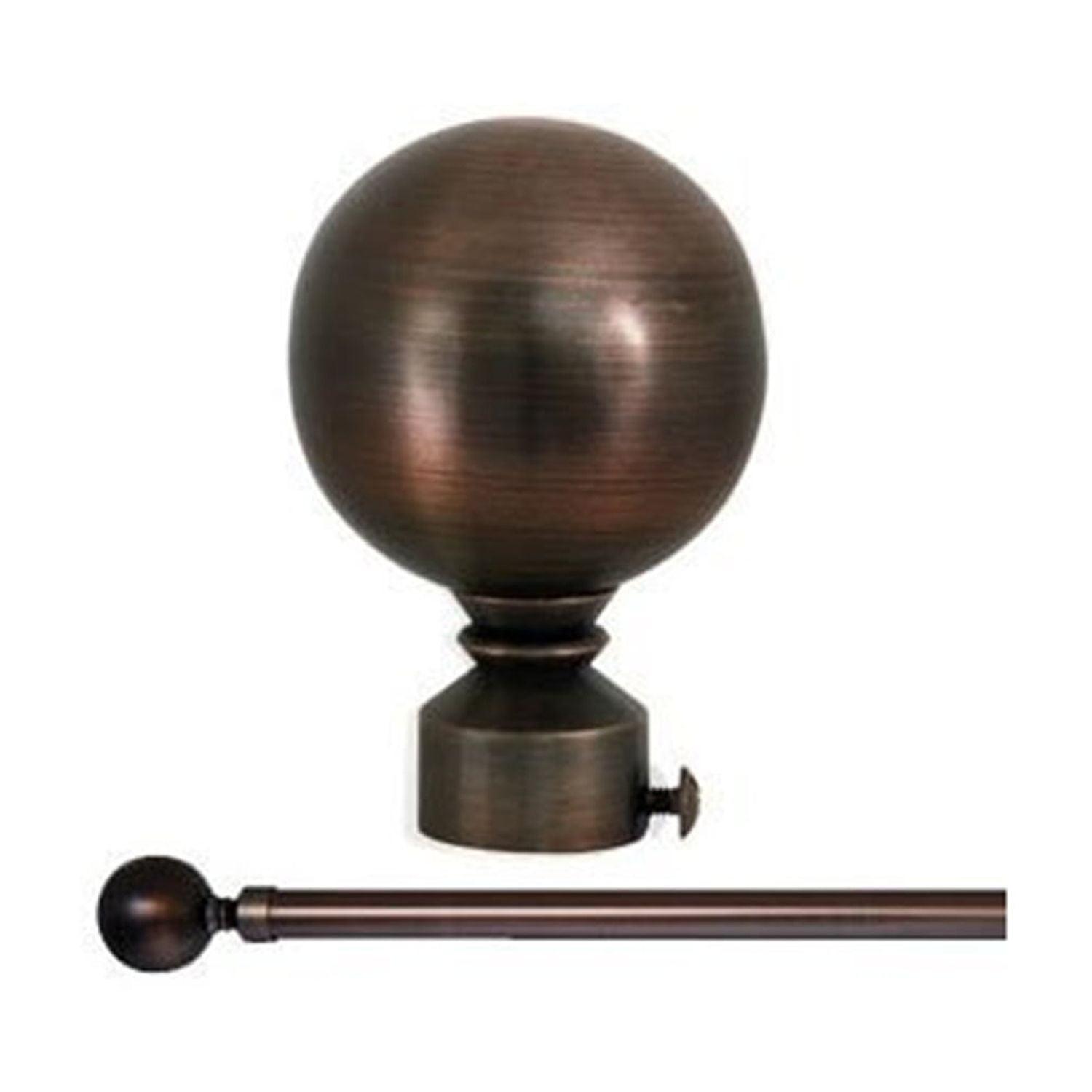 Antique Bronze Ball Finial Window Rod Set, 28-48 Inch