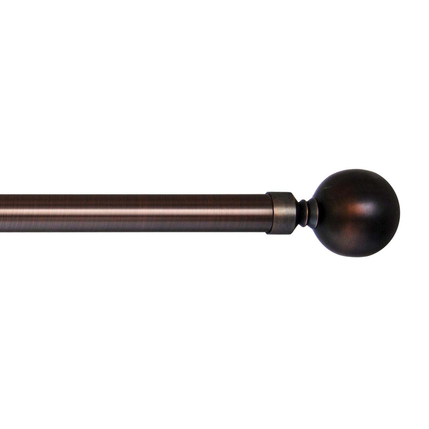Versailles LX01 Ball Finial Rod Set 86/144" Antique Bronze/Brown