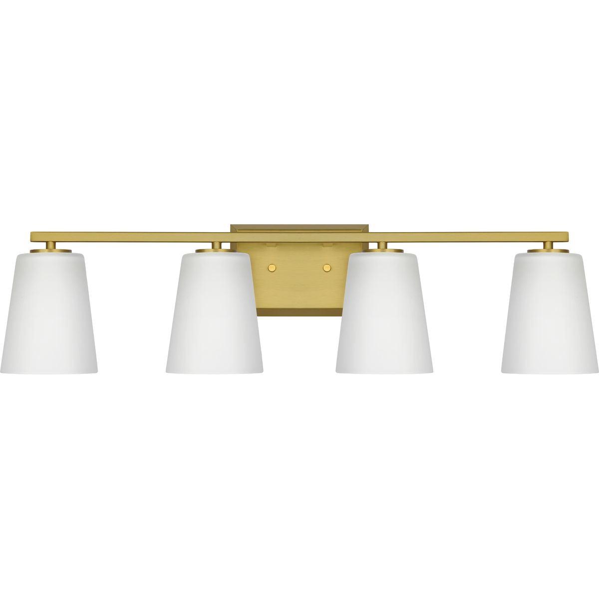 Brushed Gold 4-Light Dimmable Bath Vanity Fixture