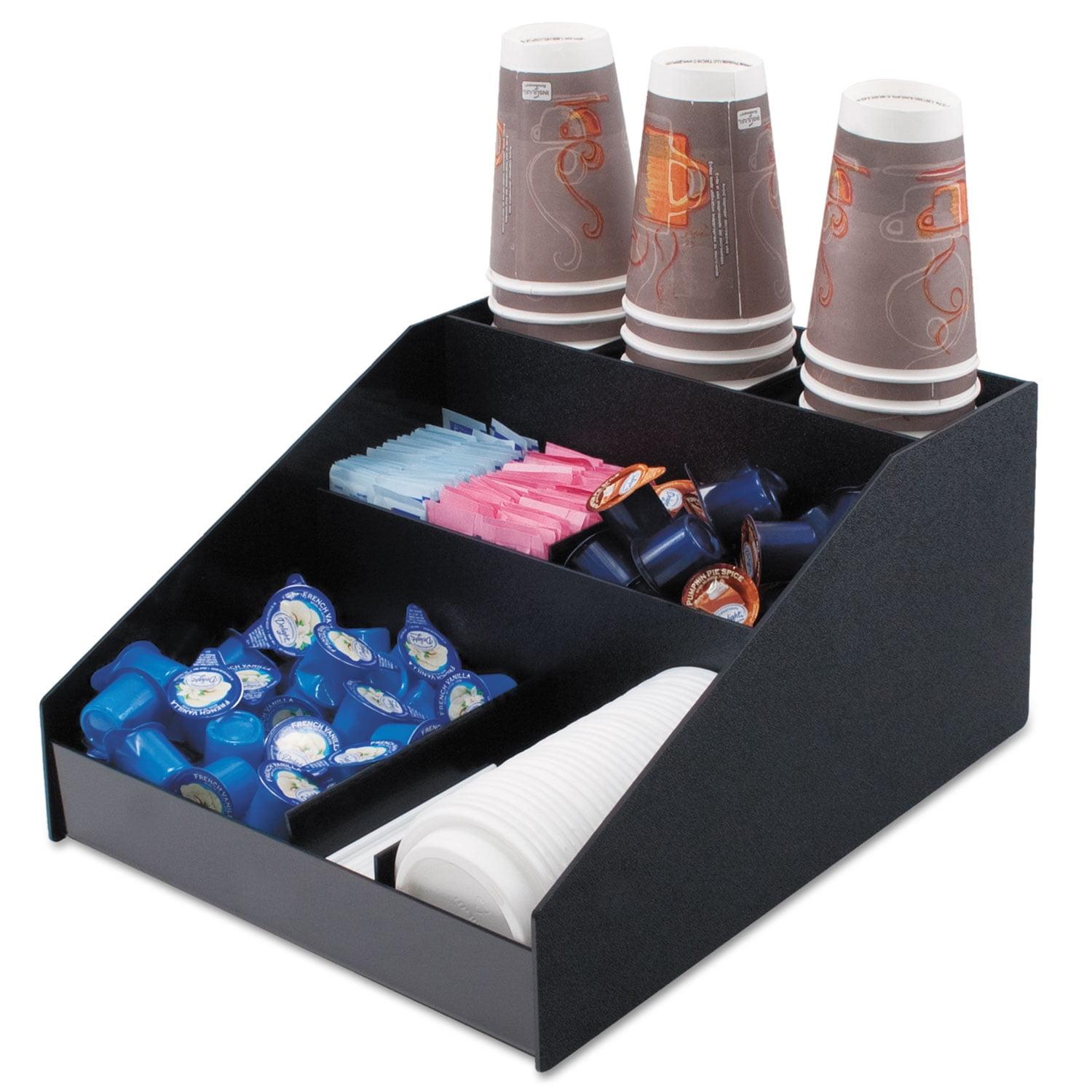 Vertiflex Commercial Grade Horizontal Condiment Organizer, 9 Compartments, 12 x 16 x 7.5, Black