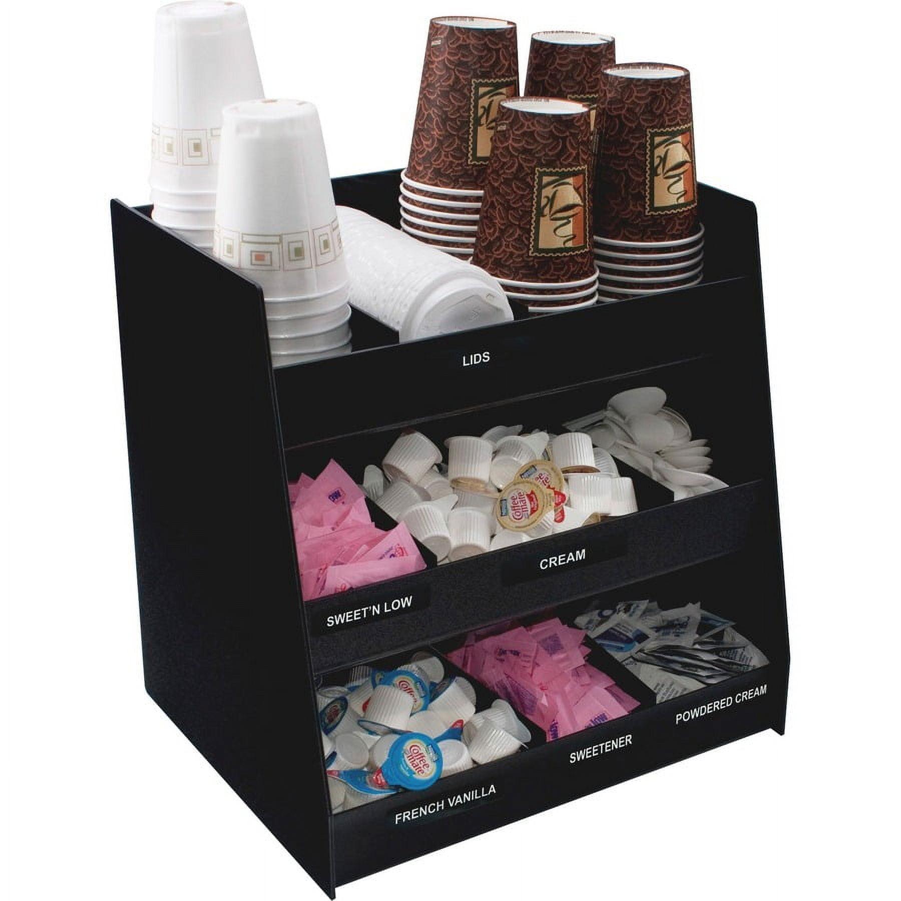 Black 3-Shelf Vertical Condiment Organizer with Nine Compartments