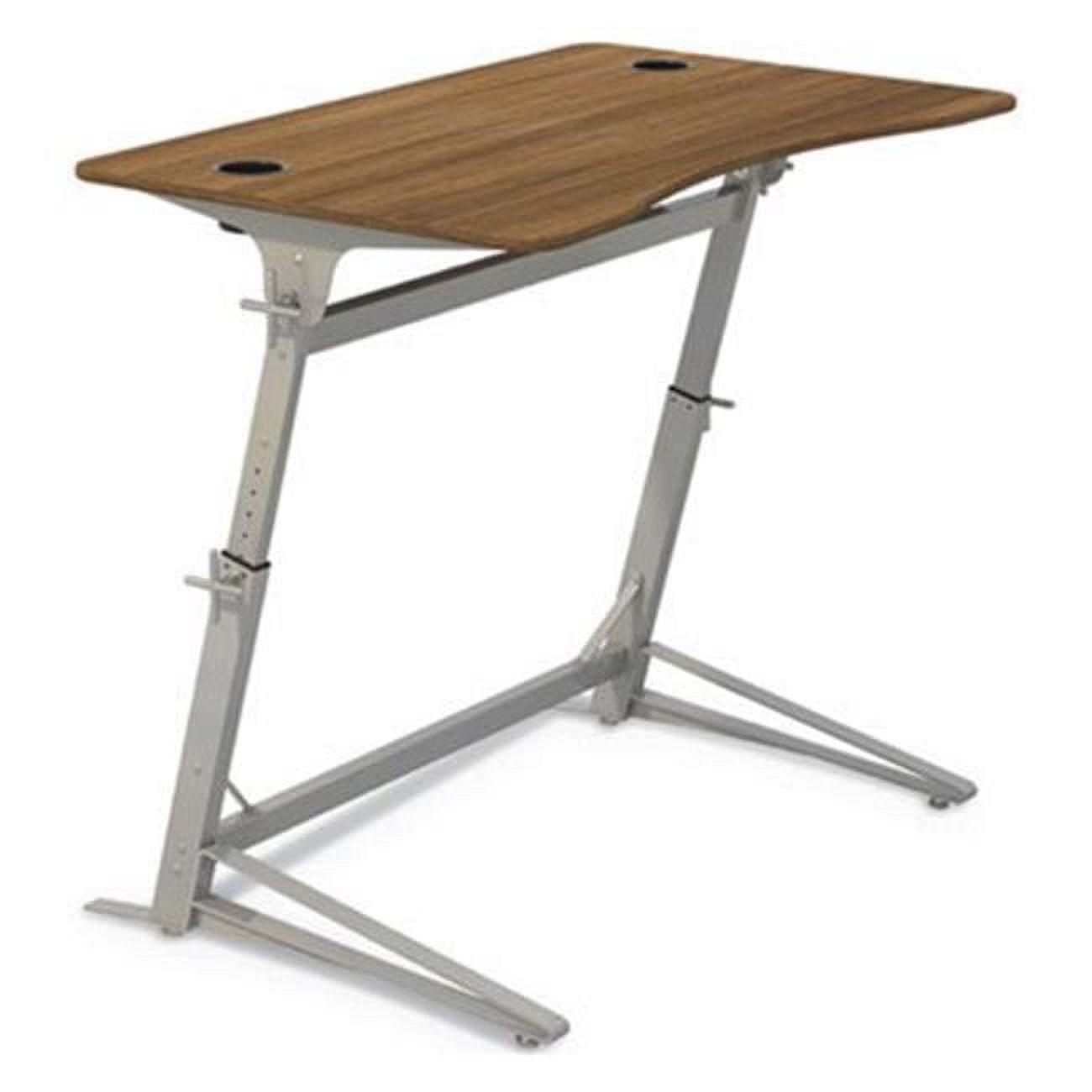 Verve Adjustable Walnut Standing Desk with Cup Holders