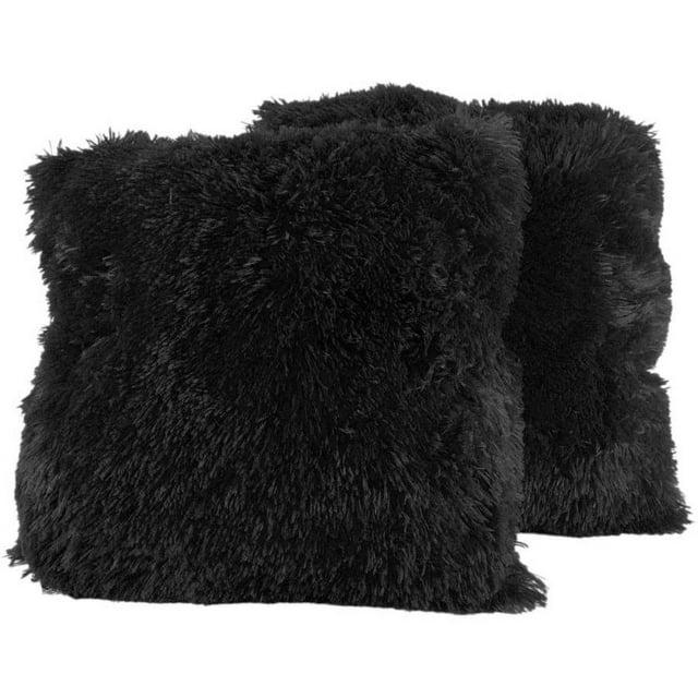 Sweet Home Collection Faux Fur Reversible Throw Pillow (Set of 2)