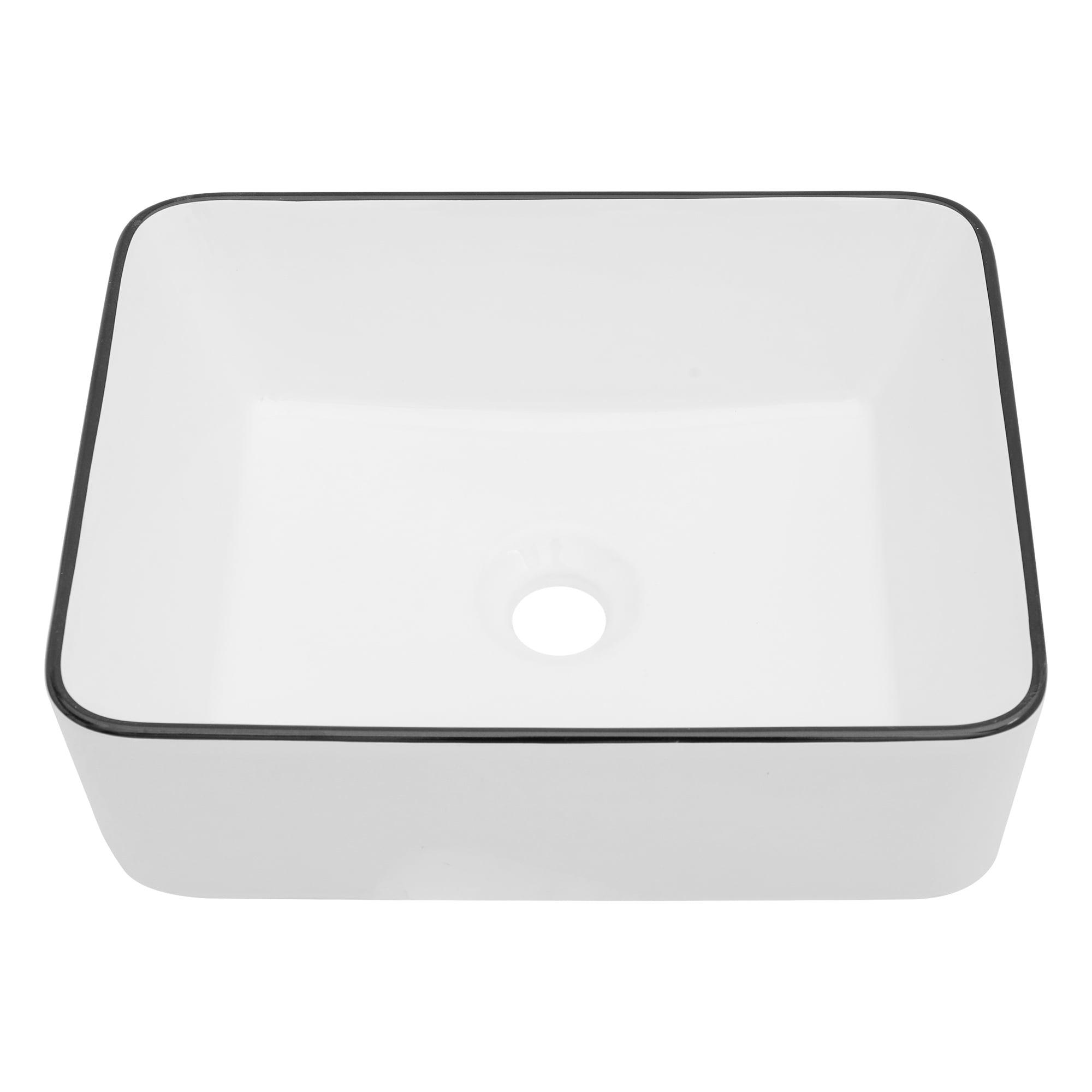 Myhomekeepers 12'' Ceramic Rectangular Bathroom Sink