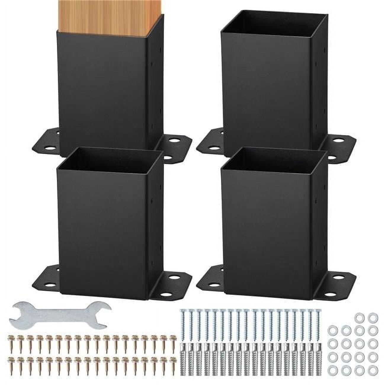 VEVOR 4 Pack 4x4 Post Base Brackets Heavy Duty Wood Post Fence Post Anchor