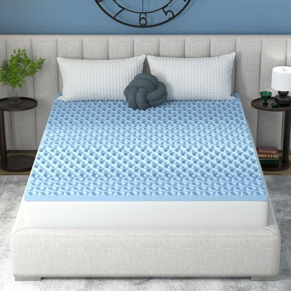 Vibe 2” Cool Pod Convoluted Gel Memory Foam Mattress Topper, Twin